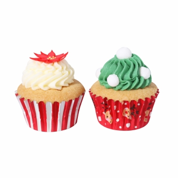 Mini Cupcake Baking Cases - Rudolph